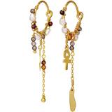 Quartz - Vielsesringe Smykker Maanesten Lyra Earrings - Gold/Multicolour
