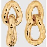 Syster P Smykker Syster P Bolded Hammered Links Earrings Gold