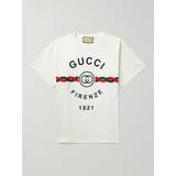 Gucci Tøj Gucci Printed Cotton-Jersey T-Shirt Men White