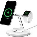 Hvid Batterier & Opladere Belkin BoostCharge Pro 3-in-1 Wireless Charger with Official MagSafe Charging 15W WIZ017ttWH