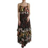 32 - Blomstrede - Chiffon Tøj Dolce & Gabbana Multicolor Floral Chiffon Tiered Maxi Dress IT40