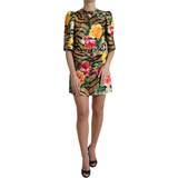 One Size - Polyester Kjoler Dolce & Gabbana Multicolor Tiger Floral Print Shift Mini Dress IT40