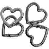 Shein Tasketilbehør Shein 5pcs Metal Heart Shape Clasps Openable Carabiner Keychain Bag Hook Buckle Accessories