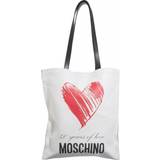 Moschino Hvid Håndtasker Moschino Womens Fantasy Print White Graphic-pattern Leather Tote bag