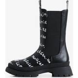 Desigual Gummi Sko Desigual High Lettering Ankle boots Black