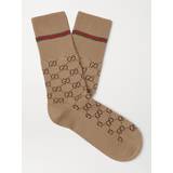 Gucci Brun Tøj Gucci Web-detail GG socks men Cotton/Spandex/Elastane/Polyamide Brown