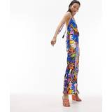 Topshop Lange kjoler Topshop Halterneck-maxikjole kraftigt blomsterprint-Multifarvet