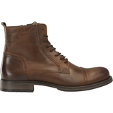 Herre - Lynlås Sko Jack & Jones Leather Boots - Brown/Cognac