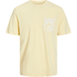 10 - Gul - Jersey Tøj Jack & Jones Printet Crew T-shirt