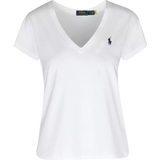 Polo Ralph Lauren Bomuld - Dame T-shirts & Toppe Polo Ralph Lauren Pony V-Neck T-shirt - White