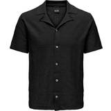 Only & Sons Herre Skjorter Only & Sons Short Sleeved Shirt Black