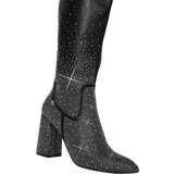 38 ½ - Høj hæl Støvler Shein Rhinestone Decor Side Zipper Chunky Boots