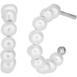 ByBiehl Smykker ByBiehl Mini Hoops Earrings - Silver/Pearls