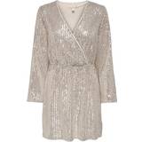 Only Paillet - Polyester Tøj Only Goldie Sequin Dress - Ecru