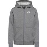 Piger Hoodies Nike Kid's Sportswear Club Full Zip Hoodie - Carbon Heather/Smoke Grey/White (BV3699-091)