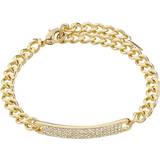 Dame - Zink Armbånd Pilgrim Heat Chain Bracelet - Gold/Transparent