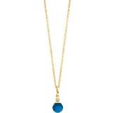 Blå Halskæder Spirit Icons Figaro Necklace - Gold/Agate/Transparent