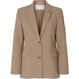 Selected Dame - Viskose Blazere Selected Rita Classic Single Button Jacket - Camel