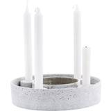 Sten Lysestager, Lys & Dufte House Doctor The Ring Concrete Gray Lysestage 6cm