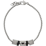 Emporio Armani Armbånd Emporio Armani Rondelle Bracelet - Silver/Onyx