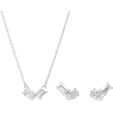 Metal Smykkesæt Swarovski Mesmera Set - Silver/Transparent