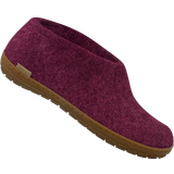 Dame - Uld Sko Glerups Shoe with Natural Rubber Sole - Black/Cranberry