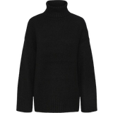 Dame - Oversized - Polotrøjer Sweatere Pieces Nancy Turtleneck - Black