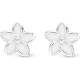 Christina Design Smykker Christina Design Enamel Flowers Earrings - Silver/White