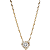 Pandora Guldbelagt Halskæder Pandora Heart Collier Pendant Necklace - Gold/Transparent
