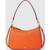 Lauren Ralph Lauren Polo Crosshatch Leather Medium Danni Bag Orange