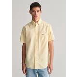 Gant Bomuld - Gul Tøj Gant Regular Oxford Short Sleeved Shirt Yellow