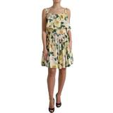 Blomstrede - Gul Kjoler Dolce & Gabbana Floral Print Cotton Mini Dress - Yellow