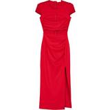 Lange kjoler - Rød Bershka Rød stram bodycon-maxikjole med udskæring
