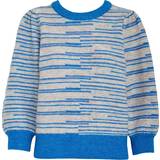 Minus Blå Tøj Minus Marilou 3/4 Sleeve Knit Pullover Kvinde Sweaters hos Magasin Dresden Blue Stripe