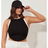 Asymmetriske - Dame T-shirts & Toppe Shein Plus Womens Asymmetrical Hem Tank Top With Raised Edge