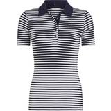 Tommy Hilfiger Dame - Viskose T-shirts & Toppe Tommy Hilfiger Women's Stripe Rib Slim Polo - White