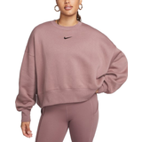 54 - Dame - Sweatshirts Sweatere Nike Sportswear Phoenix Fleece Women's Over Oversized Crew-Neck Sweatshirt - Smokey Mauve/Black