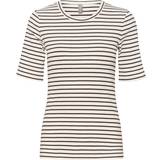 CULTURE Jersey Tøj CULTURE Cudolly Oneck T-shirt Kvinde Kortærmede T-shirts hos Magasin White/black Stripe