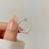 Plast Ringe Shein 1pc Simple Pearl Inlaid Rhinestone Vintage Luxurious Fashion Ring