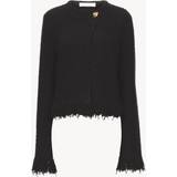 Chloé Viskose Tøj Chloé Fringe-Edge Silk-Cashmere Tweed Boucle Knit Jacket