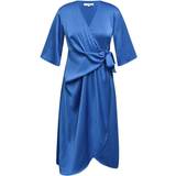 Blå - Dame - Slå om-kjoler A-View Lilly Midi Dress - Blue