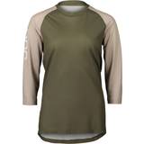 Dame - Grøn - Jersey T-shirts & Toppe POC Women's MTB Pure 3/4 Jersey - Epidote Green/Light Sandstone Beige