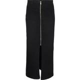 Polyester - Slids Nederdele Vero Moda Monic High Waist Long Skirt - Black/Black Denim