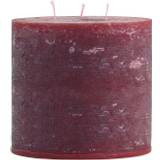 Bomuld - Rød Lysestager, Lys & Dufte Chic Antique Macon Block Light Dark Red Stearinlys 15cm