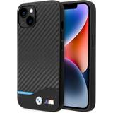 BMW Mobilcovers BMW Leather Carbon Blue Line Case for iPhone 14 Plus (Black)