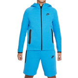 Lynlås - M Overdele Nike Youth Sportswear Tech Fleece Full Zip Hoodie - Light Photo Blue/Black/Black