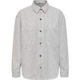 Kort ærme - Stribede Tøj Only Striped Overshirt - White