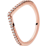 Pandora Sparkling Wishbone Ring - Rose Gold/Transparent