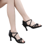 13 - Satin Højhælede sko Shein Lady fashionable, comfortable, simple, multi-purpose high heel dance shoes
