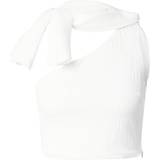 Topshop Trenchcoats Tøj Topshop Hvid oneshoulder-top med tekstur